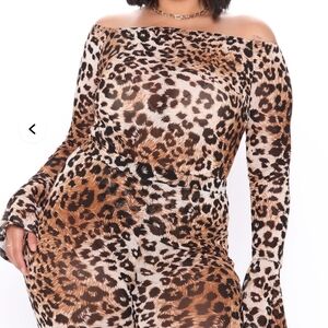 Fashion Nova Feline Sexy Matching Set in Black and Brown